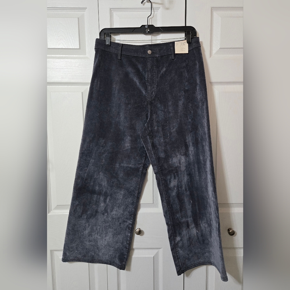 Gray Velvet Jeans High Rise Sailor Wide Leg, Fitted Hip, Super Stretch, New